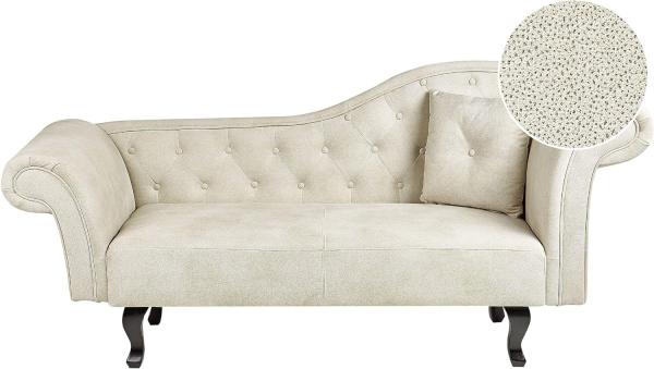 Chaiselongue Samtstoff hellbeige rechtsseitig LATTES II