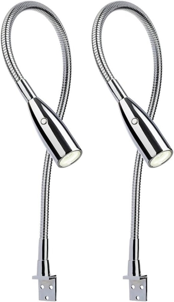 kalb Bettleuchte LED Leseleuchte Aufbauleuchte Nachttischlampe Bettlampe Leselampe, 2er Set, warmweiß