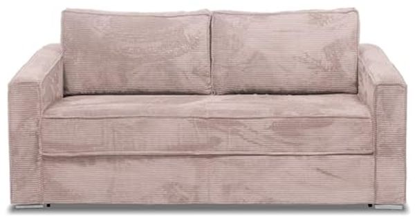 Vente-unique - LORETO Sofa SamtStoff Puderrosa - B 223 cm95 cm x H 90 cm x L 215 cm Bild 2