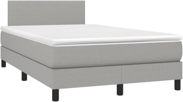 Boxspringbett mit Matratze & LED Stoff Hellgrau 120 x 200 cm, Härtegrad: H2 [3132981]