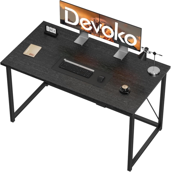 Devoko Schreibtisch Tisch Computertisch, 120 x 60 x 75 cm Study Table, Schwarz