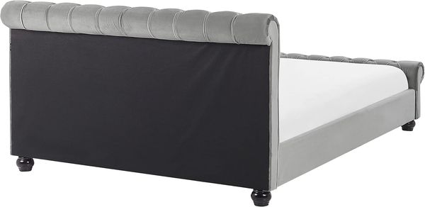 Bett Samtstoff hellgrau 160x200 cm AVALLON Bild 6