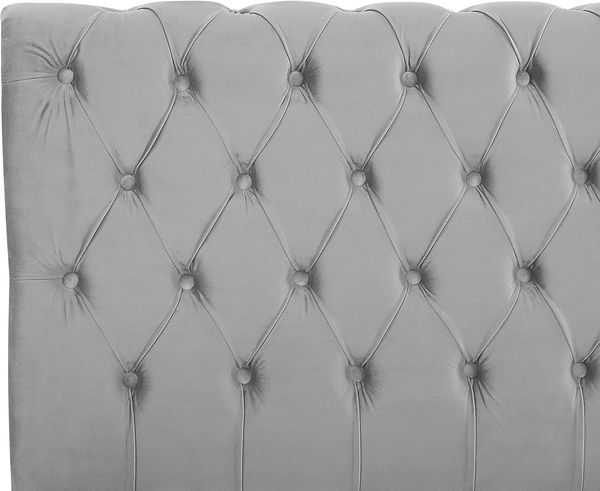 Bett Samtstoff hellgrau 160x200 cm AVALLON Bild 7