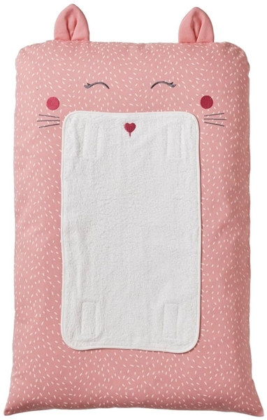 VERTBAUDET Wickelunterlage, Katze, Rosa, bedruckt, 72x49 cm