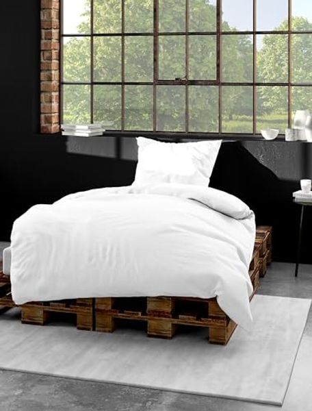 BIERBAUM Bettwäsche Elegant uni, Mako-Satin, 2 teilig, Mako-Satin, 100 % Baumwolle, Uni, pflegeleicht