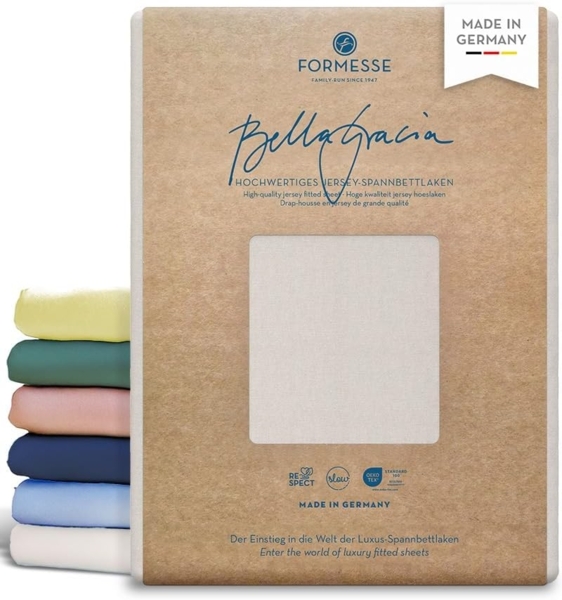 Formesse Jersey Spannbetttuch Bella Gracia|90x190 - 100x220 cm| silberFormesse Jersey Spannbetttuch Bella Gracia