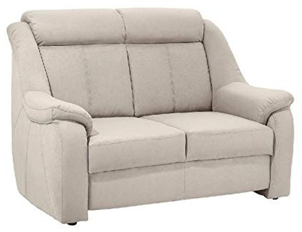 Cavadore 2-Sitzer Beata / 2er Couch im modernen Design / 138 x 98 x 92 / Mikrofaser Hellbeige
