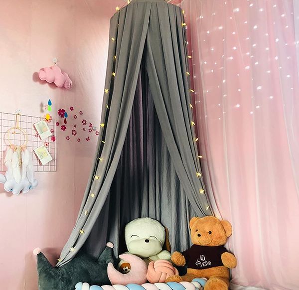 Betthimmel Babybett Baldachin Kinderzimmer Baumwolle Moskitonetz Kinderzimmer Schlafzimmer Spielzimmer Dekoration (Armeegrün)