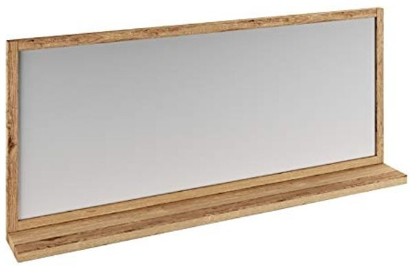 Spiegel 138x60 cm Wildeiche massivum Sydney Wandspiegel Badspiegel Holzrahmen Garderobenspiegel mit Ablage rustikal rechteckig