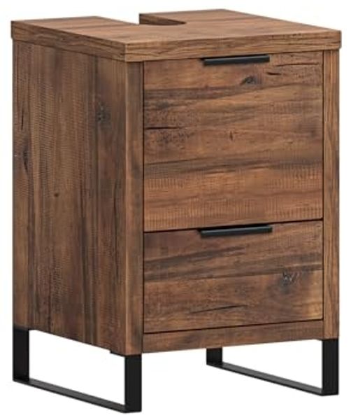 Waschbeckenunterschrank Holz schmal 40x60x40 cm massivum Sydney Pinie braun Badschrank Landhausstil Gäste-WC Unterschrank-Bad