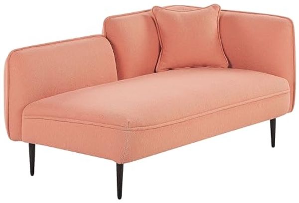 Chaiselongue Bouclé pfirsichrosa rechtsseitig CHEVANNES