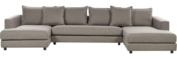 Ecksofa LILVIKEN Taupe Stoff Symmetrisch