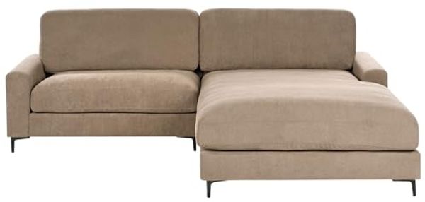 Ecksofa 3-Sitzer MALOY Stoff Braun linksseitig