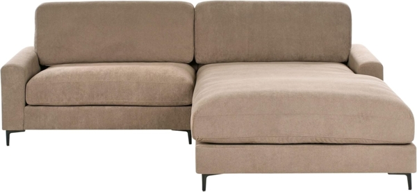 Ecksofa 3-Sitzer MALOY Stoff Braun linksseitig