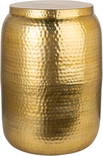 riess-ambiente Beistelltisch ORIENT STORAGE Ø50cm gold (Einzelartikel, 1-St), Wohnzimmer · Metall · Hammerschlag Design · rund · mit Stauraum