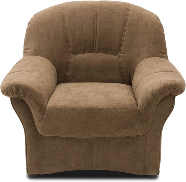 DOMO. collection Polstersessel Bahia FK, Sessel mit Federkernpolsterung, Federkernsessel in klassischem Design, Einzelsessel 102 x 57 x 91 cm (BxTxH), braun