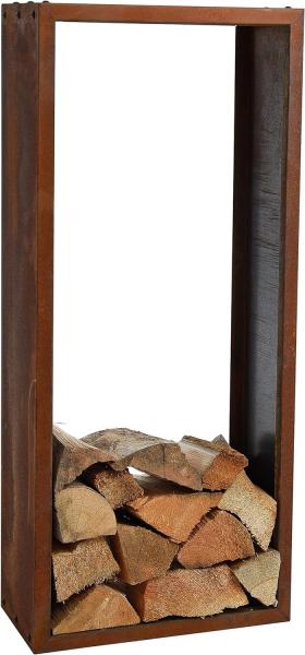 Kaminholzregal Brennholzregal Edelrost 115x50x25 cm Holzregal Rost Cortenstahl Bild 2