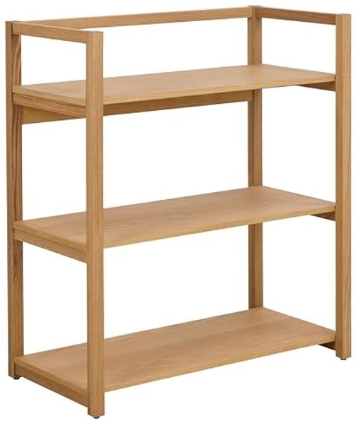 AC Design Furniture Lars rechteckig Regal, Korpus, 3 Böden und Gestell Eiche Ölbehandelt Furnier mit gerade Maserung, 80 x 40 x 93.3 cm, Natürlich