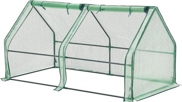 Mini Gewächshaus Nissewaard 180x90x90cm Gitternetz Grün [en. casa]