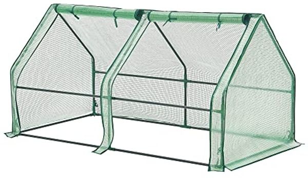Mini Gewächshaus Nissewaard 180x90x90cm Gitternetz Grün [en. casa]
