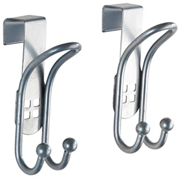 Wenko Türhaken Lochdesign Stahl, silber, 2er-Set