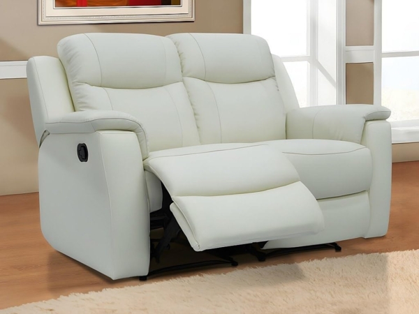 Vente-unique - Relaxsofa Leder 2-Sitzer - Elfenbeinfarben - EVASION Bild 6