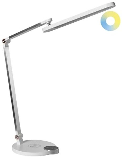 LED Schreibtischlampe CAROY mit kabellosem Ladegerät Weiß