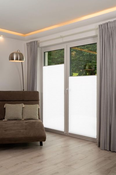K-home 421614-21 Klemmfix-Plissee Weiß 55x130 cm (B x L) Lichtschutz +++ Moderne Crushed Optik +++