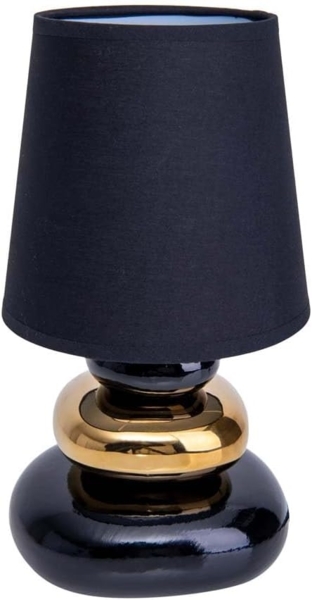 Tischlampe Wohnzimmer Tischleuchte Schlafzimmer Keramik Stoff Schwarz 3045358