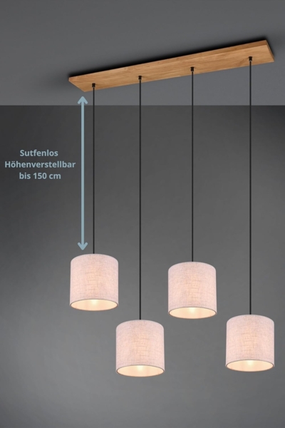 lightling Pendelleuchte Emil, ohne Leuchtmittel, abhängig vom Leuchtmittel, moderne Pendellampe mit Stoffschirmen Bild 2