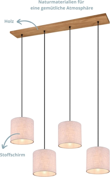 lightling Pendelleuchte Emil, ohne Leuchtmittel, abhängig vom Leuchtmittel, moderne Pendellampe mit Stoffschirmen Bild 4