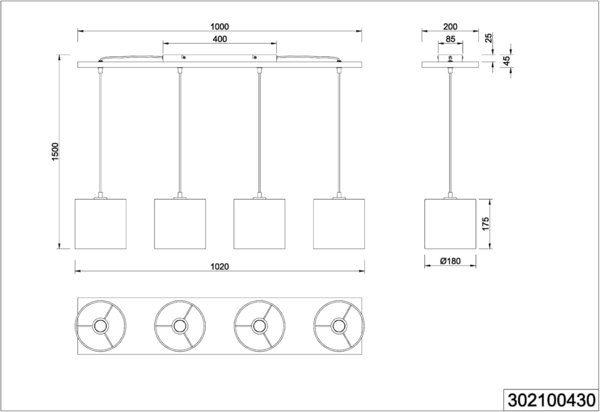 lightling Pendelleuchte Emil, ohne Leuchtmittel, abhängig vom Leuchtmittel, moderne Pendellampe mit Stoffschirmen Bild 7