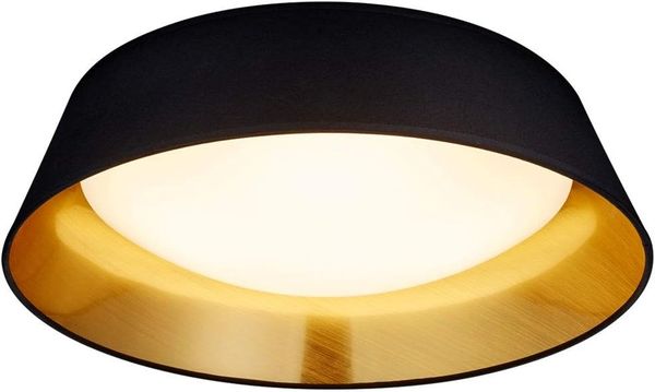 LED Deckenleuchte, schwarz gold, Textil, 45 cm, PONTS