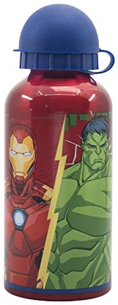 Aluminium Motiv Trinkflasche für Kinder 400ml Isoflasche mit Kappe Kinderflasche Avengers