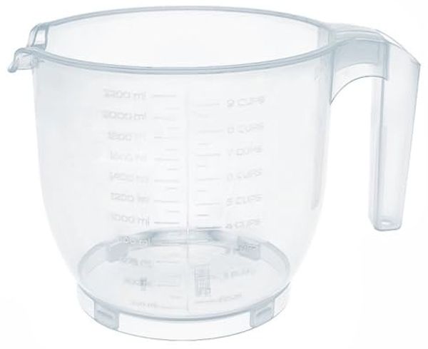 HAC24 Messbecher Kunststoff Messbecher Rührschüssel Küchenschüssel Messbehälter, Kunststoff, 2,2 Liter, mit Deckel, mit Rühröffnung