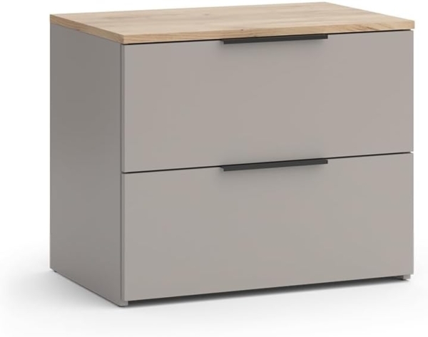 Kommode Wido Greige 60 x 50 cm mit 2 Schubladen Vicco