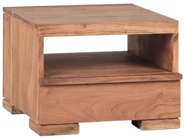 Nachttisch Massivholz Nachtkommode 30 cm 1 Schublade Ablage Nachtschrank Landhausstil Echtholz Farbe wählbar