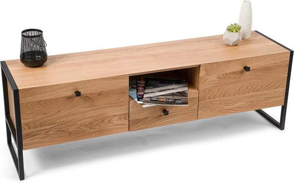 M2 Kollektion Bolzano 4 TV-Bank, Holz, Wildeiche massiv, 140 x 45 x 35