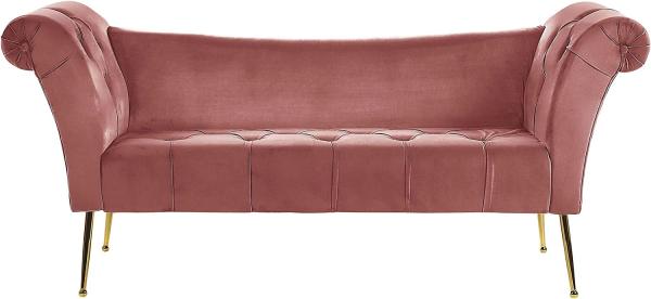 Chaiselongue Samtstoff rosa NANTILLY