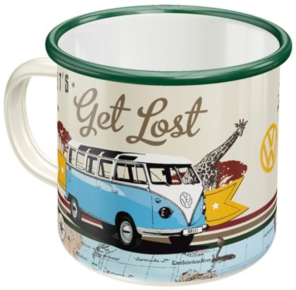 Nostalgic-Art Tasse Emaille-Becher - Volkswagen - VW Bulli - Let's Get Lost