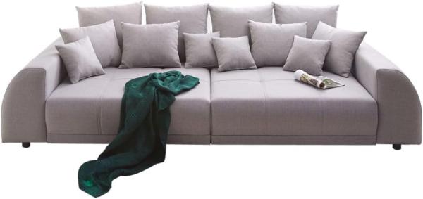 Delife 'Violetta' Big-Sofa, Mirkofaserstoff, 310 x 135 x 62 cm, Grau, ohne Hocker