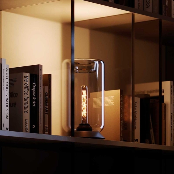 s.luce Cruet E27 Design Tischleuchte Glas mit Schalter Rauch