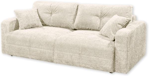 Schlafsofa Bullet von ED Exciting Design – Komfortables Mikrofaser-Sofa mit Nosagfederung Farbe Ivory, Bettkasten und Liftbeschlag