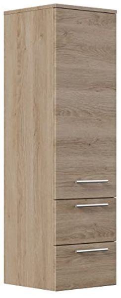 Hochschrank 120 cm eiche hell mit Glaseinlagen : Eiche hell