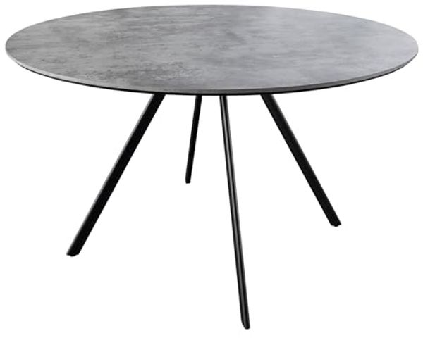 riess-ambiente Esstisch ATELIER 120cm grau / schwarz - Beton-Design, Metall, rund, 4 Personen (Einzelartikel, 1-St), moderner Tisch - ideal für Küche, Esszimmer, Wohnzimmer und Büro