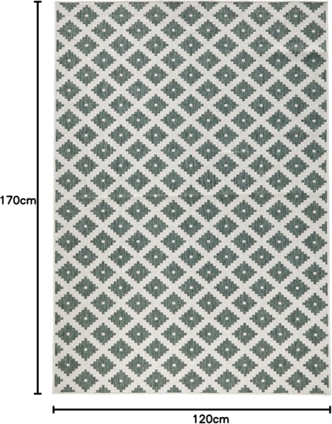 In- & Outdoor Wendeteppich Nizza Grün Creme - 120x170x0,5cm Bild 2