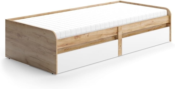 Kinderbett Clario Weiß/Artisan 90x200 cm mit Matratze Vicco