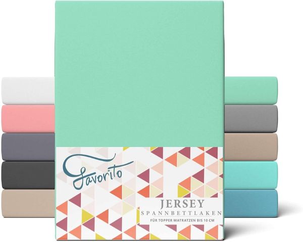 Favorito Jersey Topper Spannbettlaken Lagune 180x200 cm - 200x200 cm