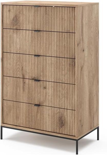 Vicco Kommode Eliza Viking Oak 76 x 120 cm mit 5 Schubladen