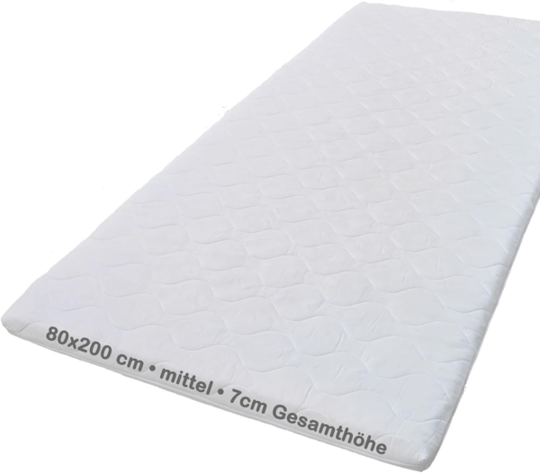 Crownmiller Topper Basic 80x200cm mittel, 7 cm Topper mit 7 Zonen, Bezug waschbar bis 60°C